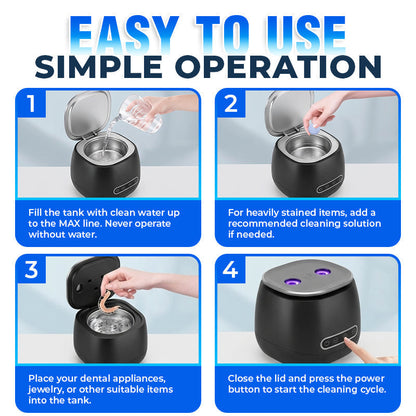 ⭐️TopSpire® 25W Deep Cleaning Denture Ultrasonic Cleaner for Retainers, Mouth Guards, Aligner