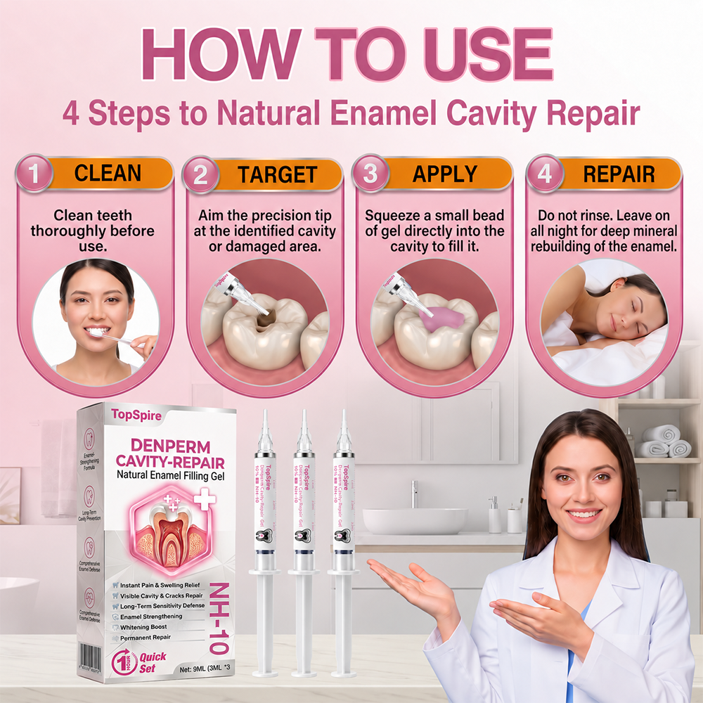 🔥TopSpire® DenPerm Cavity-Repair Natural Enamel Filling Gel