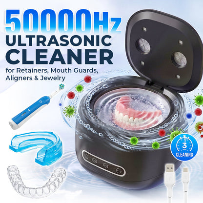 ⭐️TopSpire® 25W Deep Cleaning Denture Ultrasonic Cleaner for Retainers, Mouth Guards, Aligner