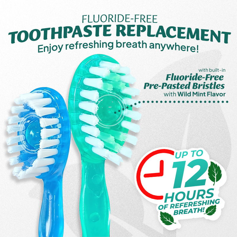 ⭐️TopSpire® 6-in-1 Ready-to-Go Mini Travel Toothbrush with Floss & Toothpick, No Rinsing Needed, Individually Wrapped & TSA Friendly